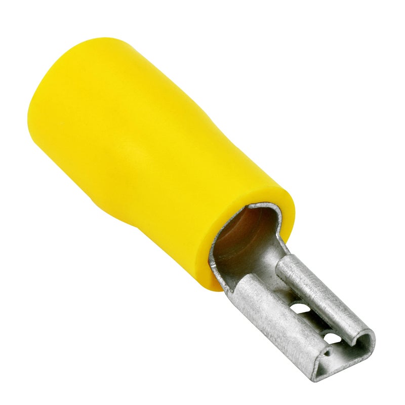 Conext Link Qdvf-110Y25 Vinyl Quick Disconnect Terminal Female 25 Pack (0.110"", Yellow 12-10 Gauge) (17160) - Image 1